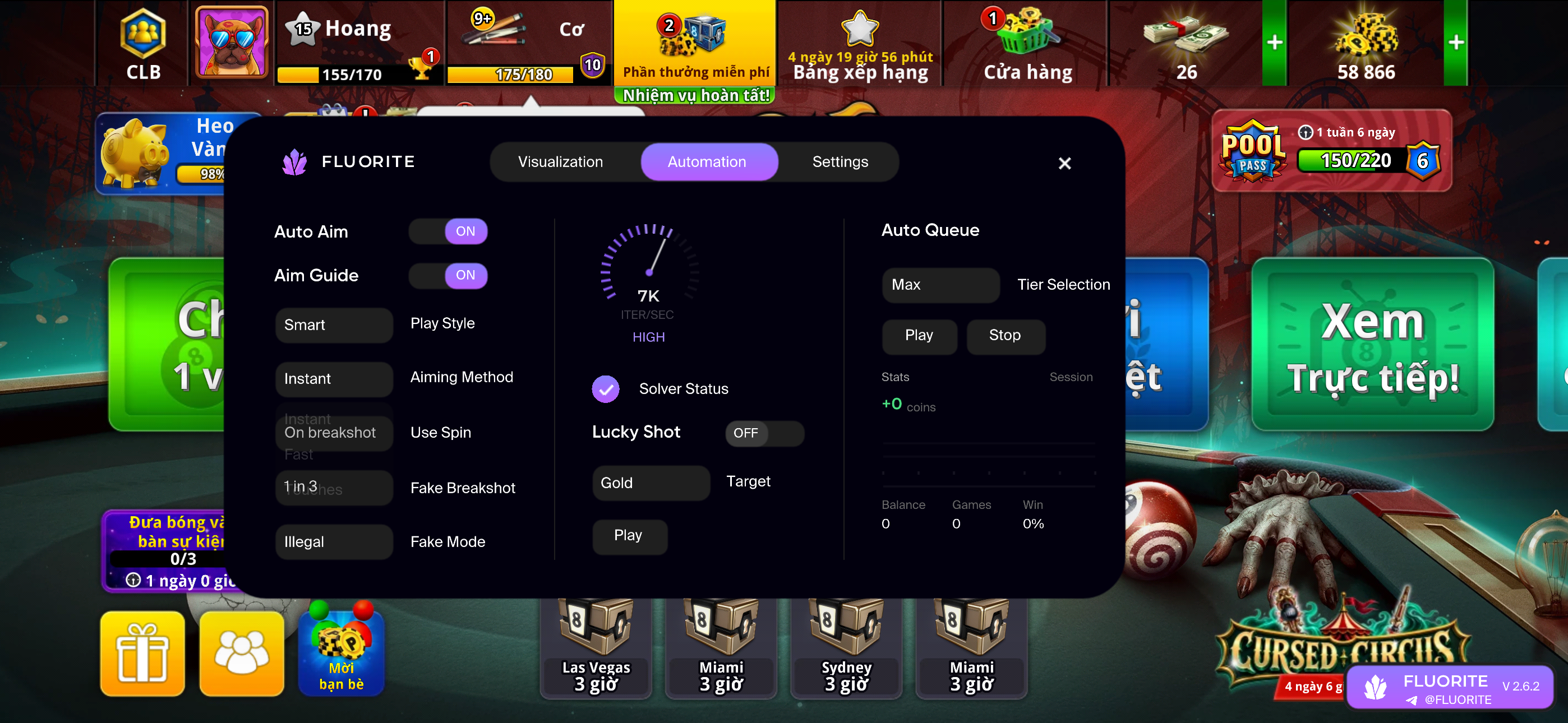 FLUORITE 8 BALL POOL ( 1 NGÀY )